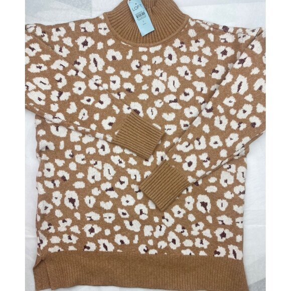 LOFT  Small Petite Leopard Print Turtleneck Tunic SweaterI’m - Picture 2 of 13